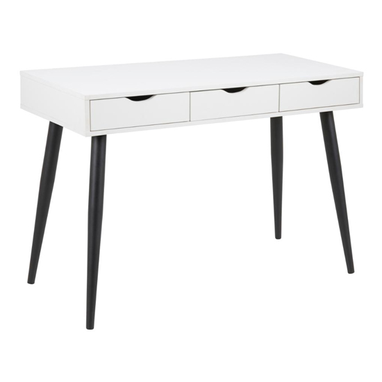 Newark Wooden 3 Drawers Computer Desk In White And Black Furniture in