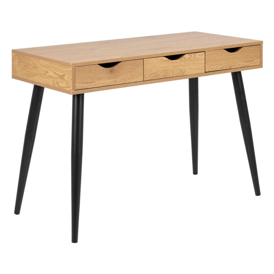 Read more about Newark wooden 3 drawers computer desk in wild oak and black