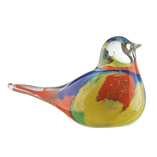 Newark Glass Bird Colore Sculpture In Multicolour