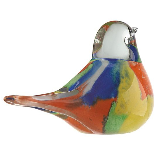 Newark Glass Bird Colore Sculpture In Multicolour