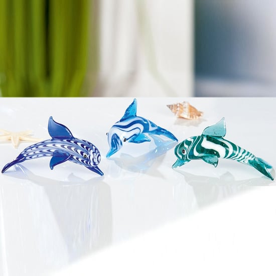 Product photograph of Newark Glass Dolphin Sculpture In Green And Blue from Furniture in Fashion