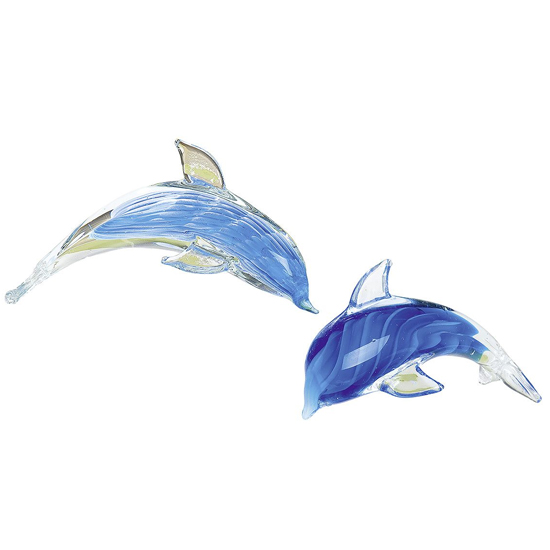Newark Glass Dolphin Sculpture In Light Blue