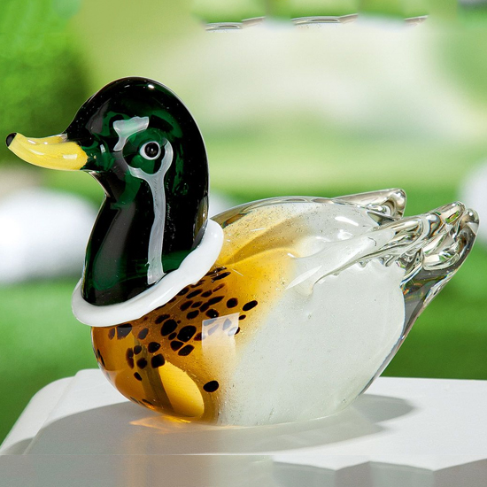 Read more about Newark glass dug sculpture in green and white
