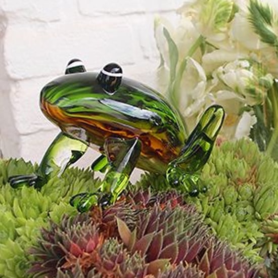 Read more about Newark glass frog sculpture in green