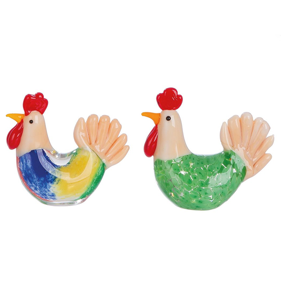 Newark Glass Hen Doris Sculpture In Multicolour