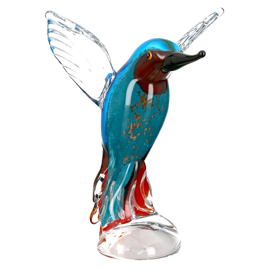 Newark Glass Kingfisher Sculpture In Blue