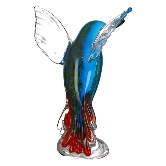 Newark Glass Kingfisher Sculpture In Blue