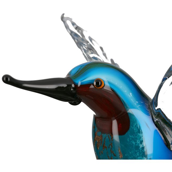 Newark Glass Kingfisher Sculpture In Blue