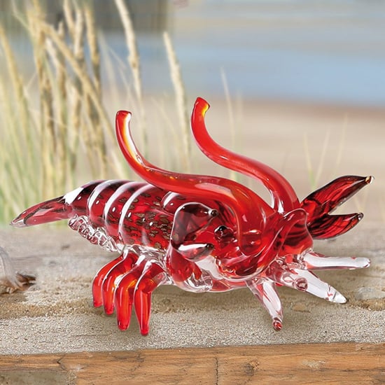 Product photograph of Newark Glass Lobster Sculpture In Red from Furniture in Fashion