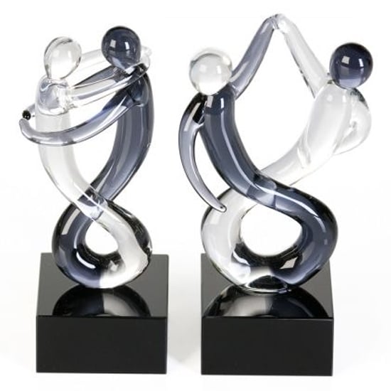 Newark Glass Rumba Sculpture In Clear And Grey