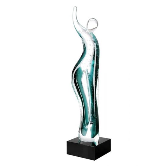 Product photograph of Newark Glass Waving Sculpture In Green And Black from Furniture in Fashion
