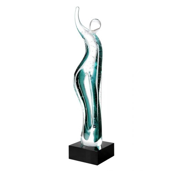 Read more about Newark glass waving sculpture in green and black