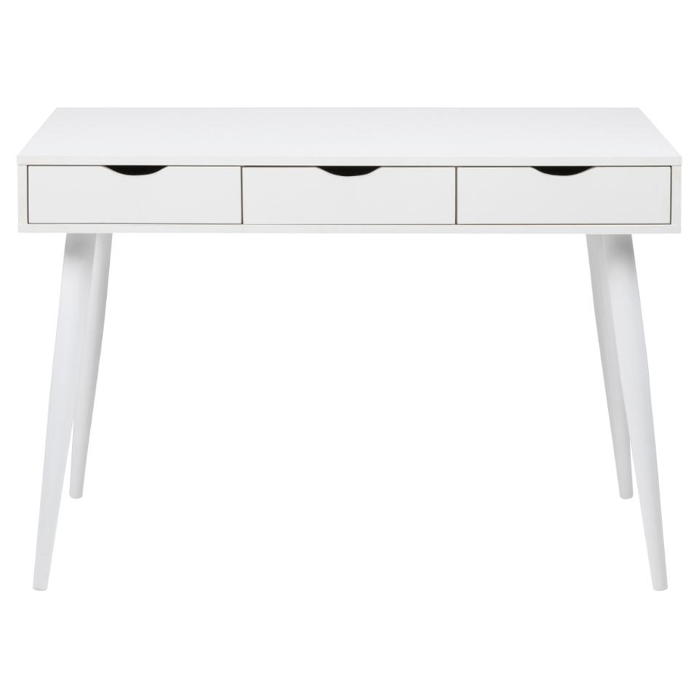 Newark Wooden Laptop Desk With 3 Drawers In White