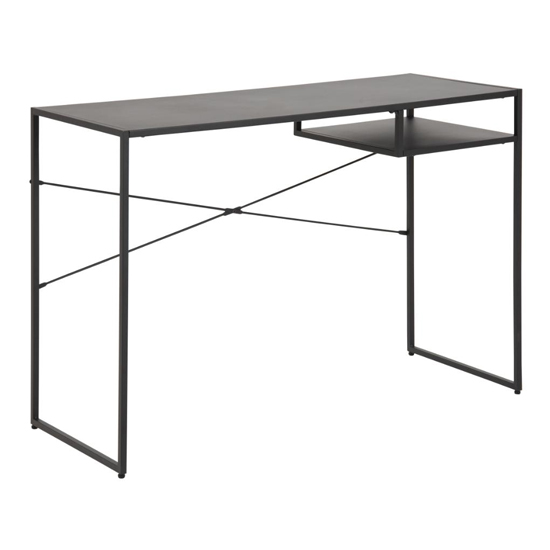 Newberry Metal 1 Shelf Computer Desk In Matt Black Furniture in Fashion
