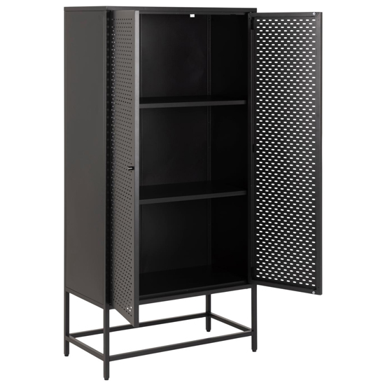 Newberry Metal 2 Doors Storage In Matt Black Furniture in Fashion