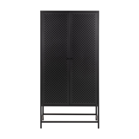 Newberry Metal 2 Doors Storage Cabinet In Matt Black_4