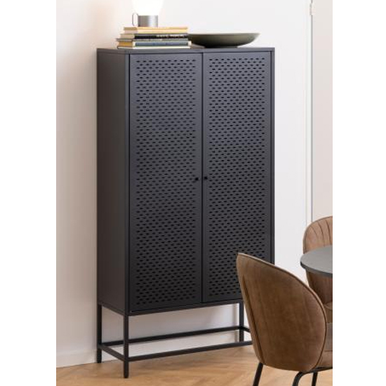 Read more about Newberry metal 2 doors storage cabinet in matt black