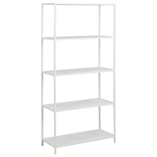 Read more about Newberry metal 4 shelves bookcase in matt white