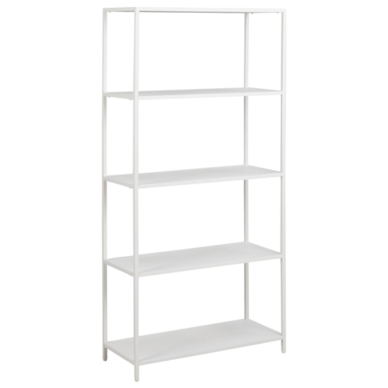 Newberry Metal 4 Shelves Bookcase In Matt White Furniture in Fashion