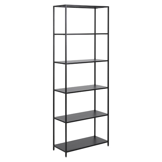 Photo of Newberry metal bookcase with 5 shelves in black