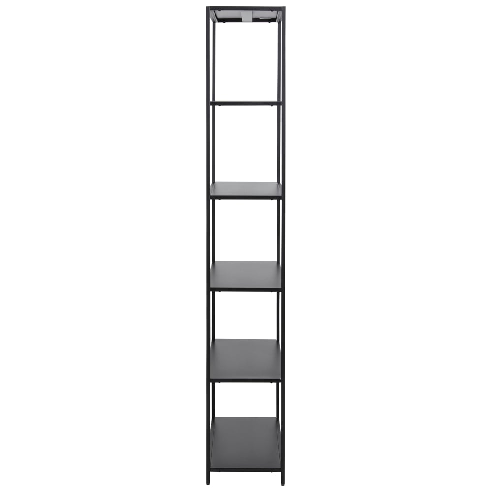 Newberry Metal Bookcase With 5 Shelves In Matt Black