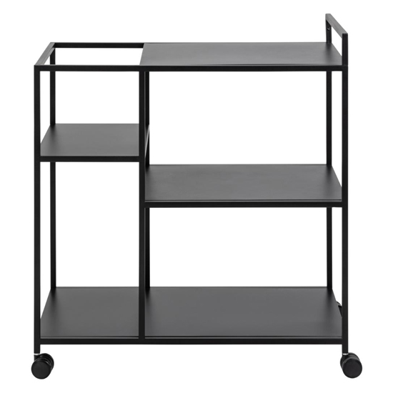 Newberry Metal Drinks Trolley With 3 Shelves In Matt Black_4