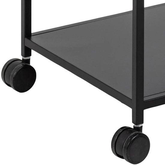 Newberry Metal Drinks Trolley With 3 Shelves In Matt Black_6