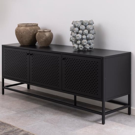 Photo of Newberry metal sideboard large with 3 doors in matt black