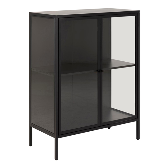 Read more about Newberry small 2 doors metal display cabinet in matt black