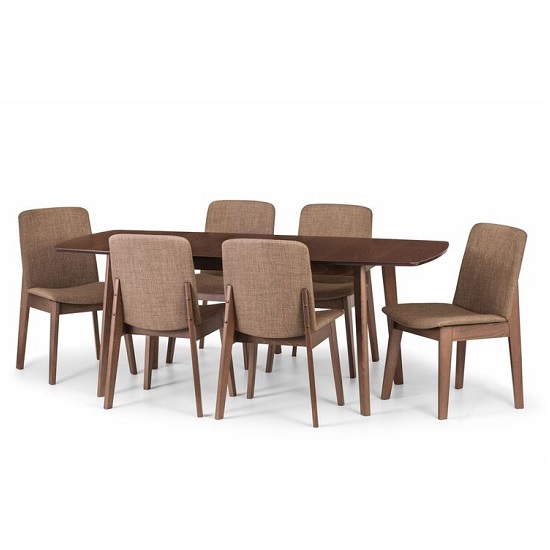 Newbury Wooden Extending Dining Table In Walnut With 6 Newbury Wooden Extending Dining Table In Walnut With 6 Chairs 2