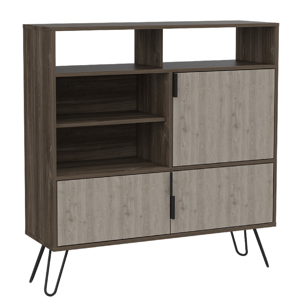 Newcastle Wooden Sideboard In Brown And Oak