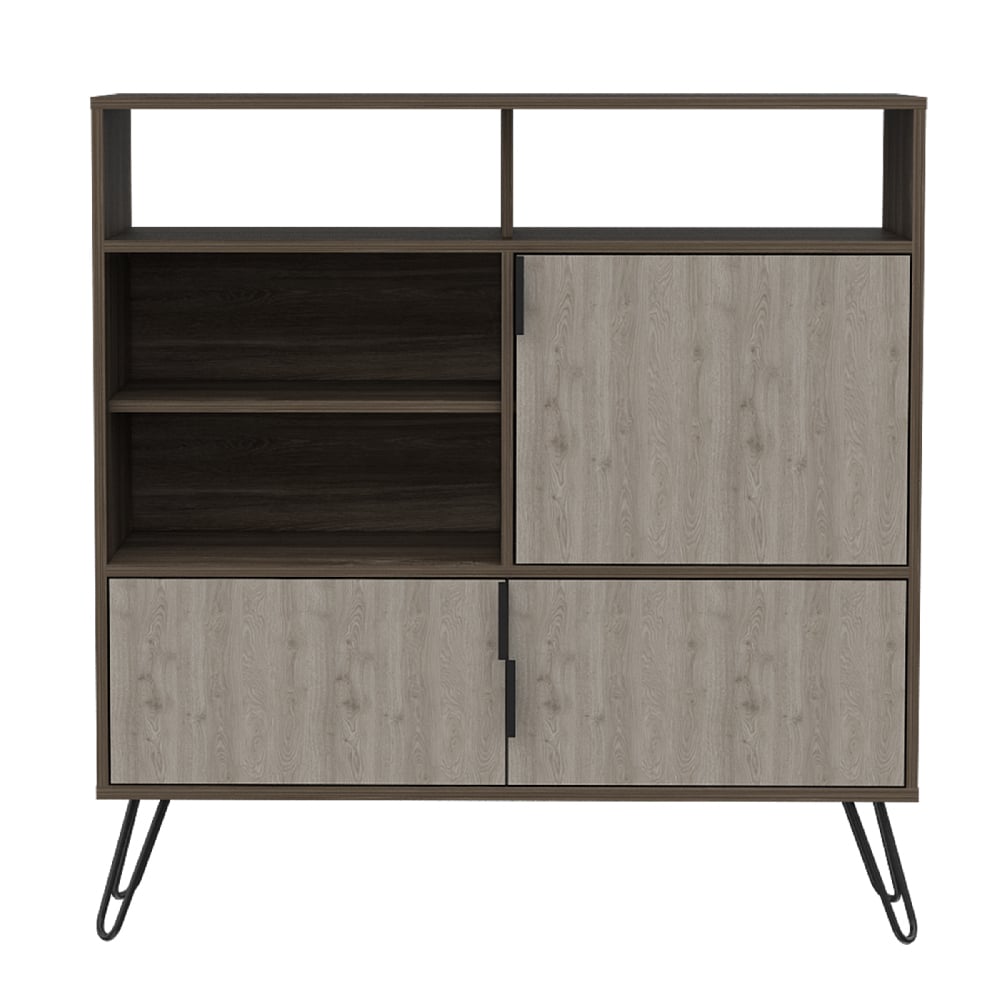 Newcastle Wooden Sideboard In Brown And Oak