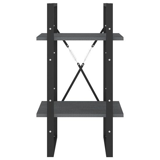 Newell Pine Wood 2-Tier Bookshelf In Grey