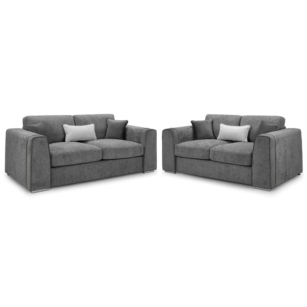 Read more about Newkirk fabric 3+2 seater sofa set in grey