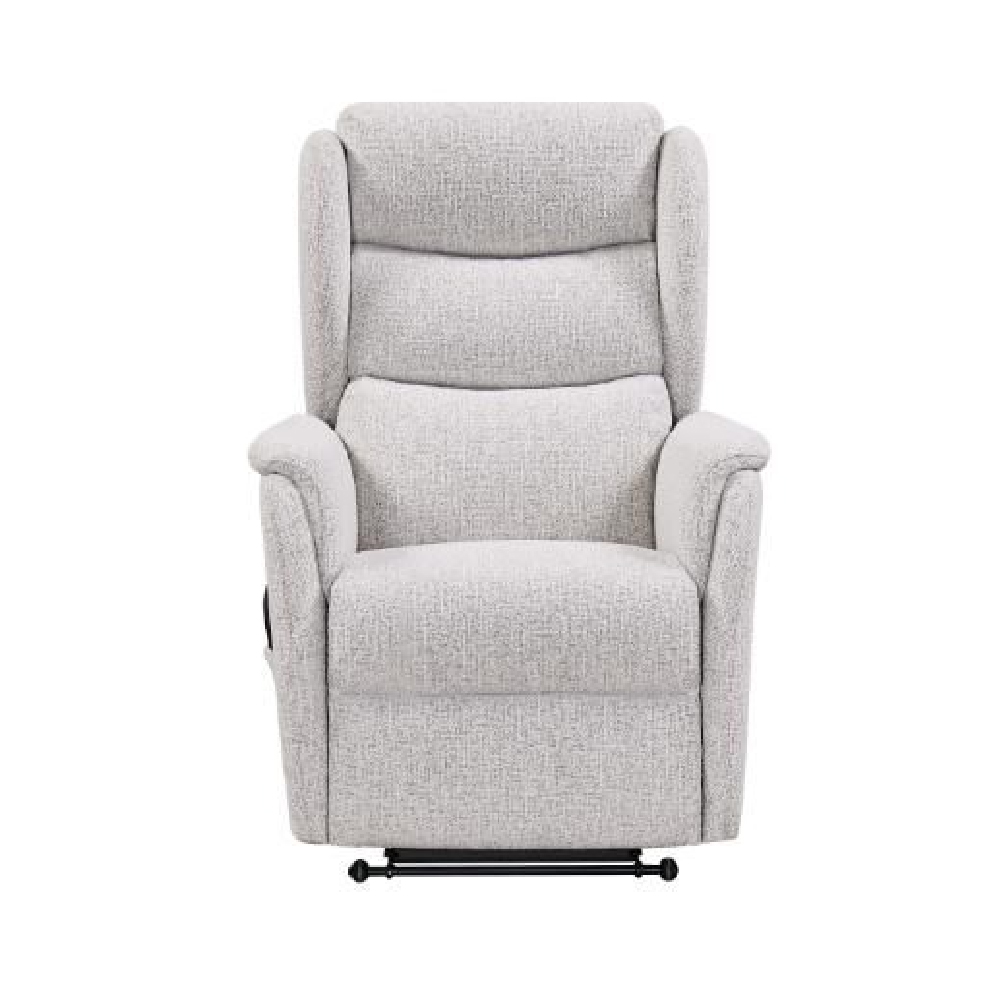 Newkirk Fabric Twin Motor Lift Recliner Chair In Biscuit