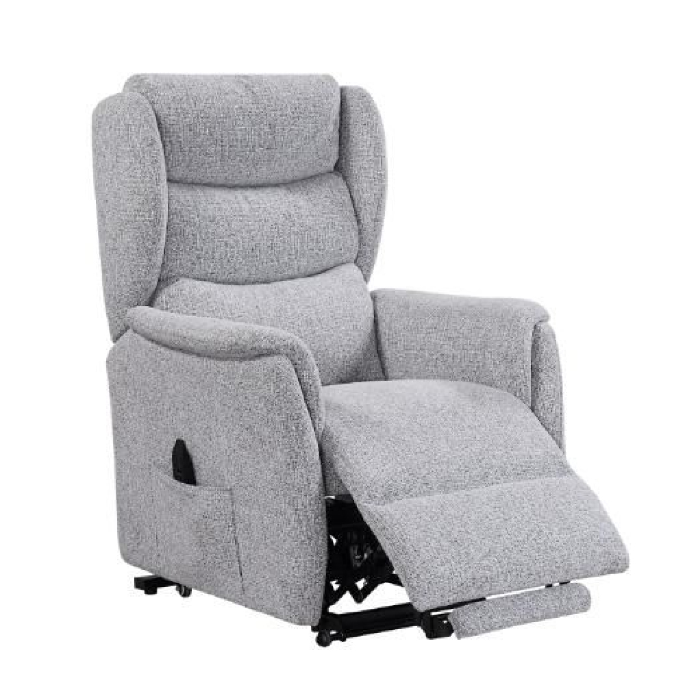 Newkirk Fabric Twin Motor Lift Recliner Chair In Dove