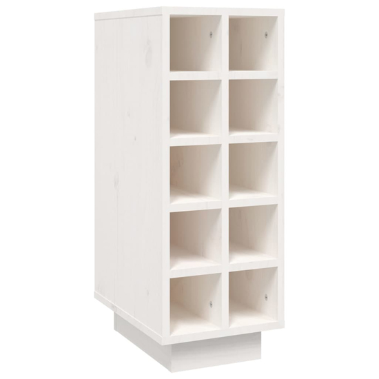 Newkirk Pine Wood Wine Rack With 10 Shelves In White