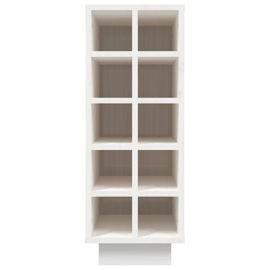 Newkirk Pine Wood Wine Rack With 10 Shelves In White