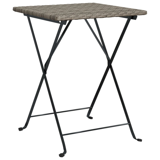 Newkirk Poly Rattan 3 Piece Folding Bistro Set In Grey