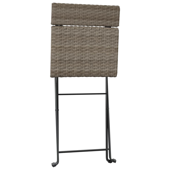 Newkirk Poly Rattan 3 Piece Folding Bistro Set In Grey