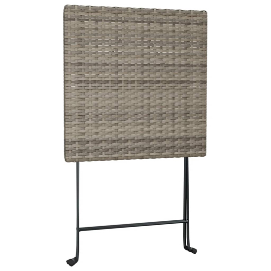 Newkirk Poly Rattan 3 Piece Folding Bistro Set In Grey