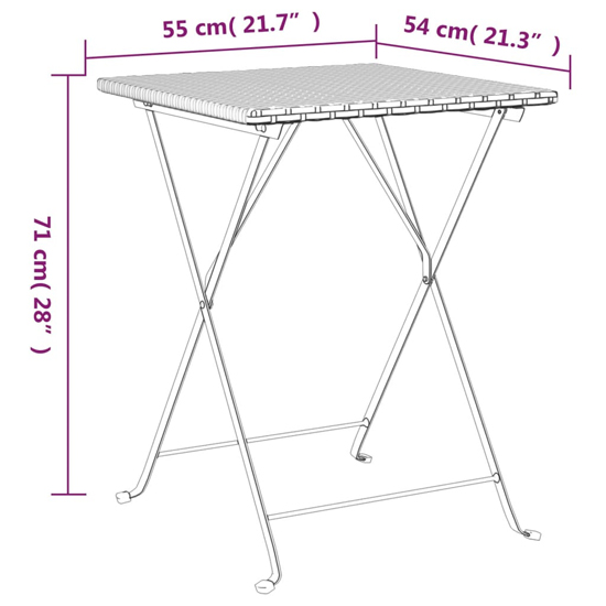 Newkirk Poly Rattan 3 Piece Folding Bistro Set In Grey