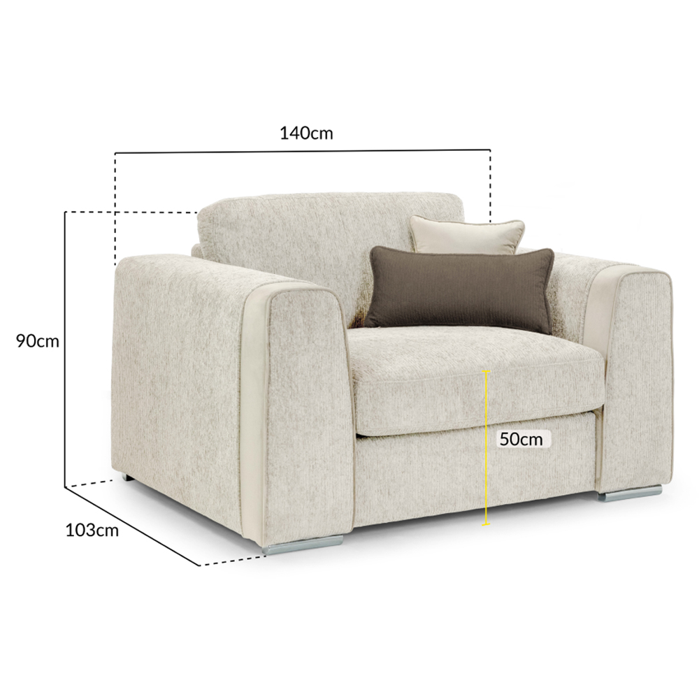 Newnan Fabric 1 Seater Sofa In Beige