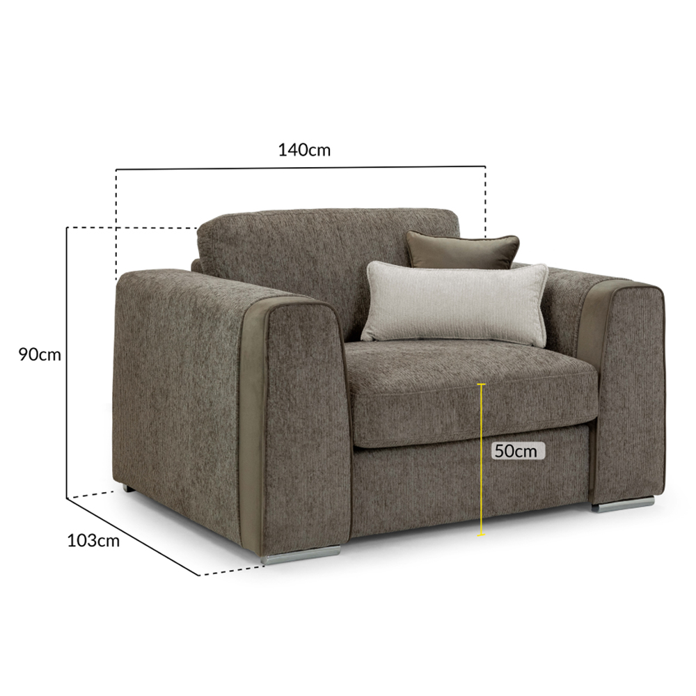 Newnan Fabric 1 Seater Sofa In Mocha