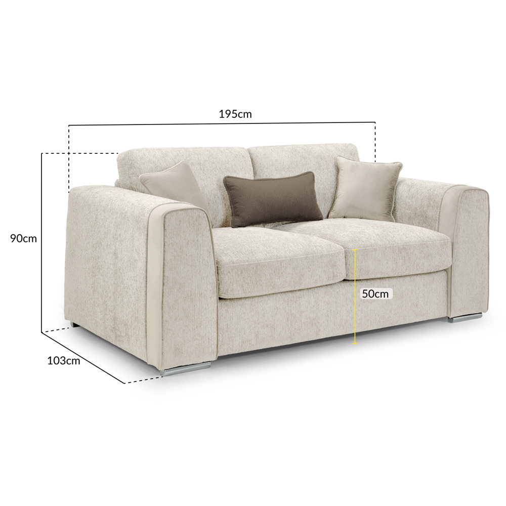 Newnan Fabric 2 Seater Sofa In Beige