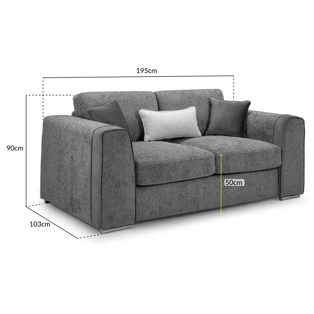 Newnan Fabric 2 Seater Sofa In Grey