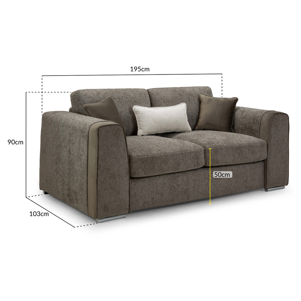 Newnan Fabric 2 Seater Sofa In Mocha