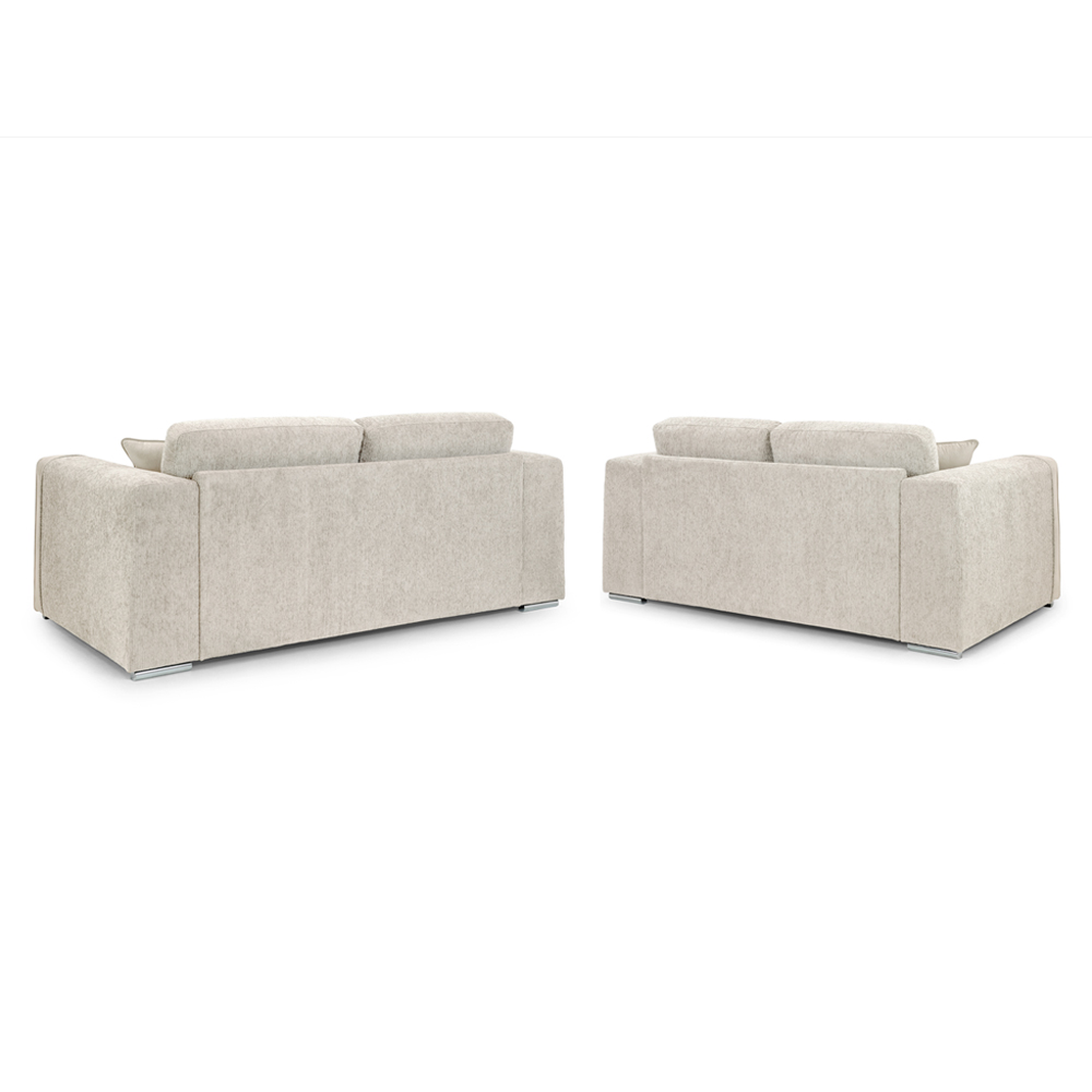 Newnan Fabric 3+2 Seater Sofa Set In Beige
