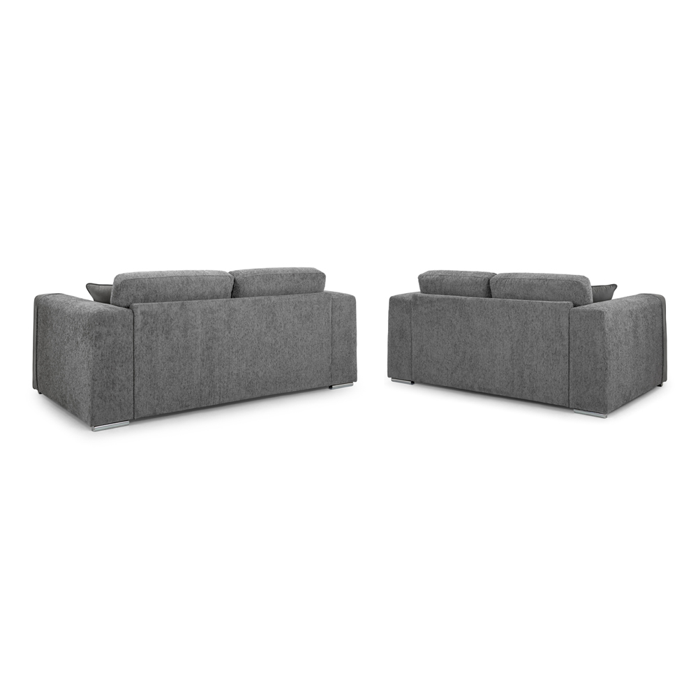 Newnan Fabric 3+2 Seater Sofa Set In Grey