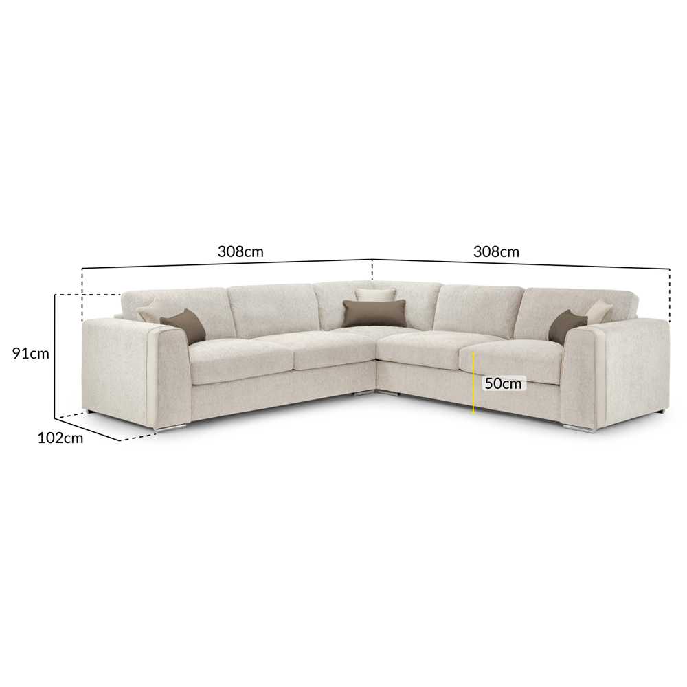 Newnan Fabric Corner Sofa In Beige
